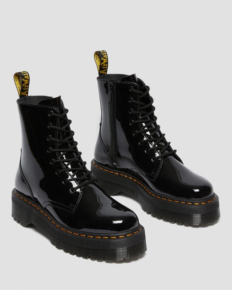 Black Women's Dr Martens Jadon Patent Leather Platform Boots | CA 242TCE